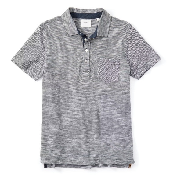 BILLY REID x Huckberry Ombre Stripe Polo XXL in Navy Mix Short Sleeve 16 - Picture 1 of 9